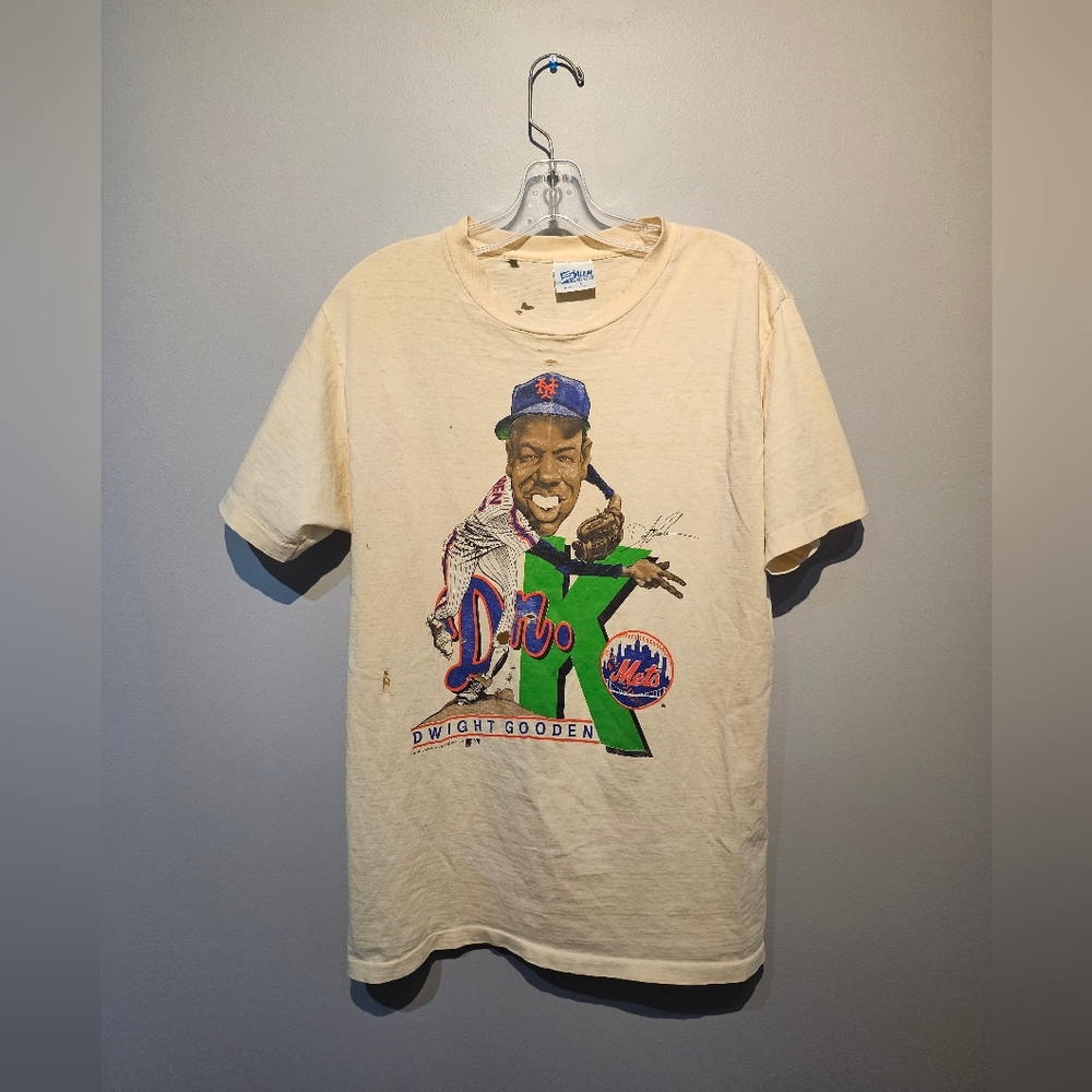 1989 Salem Sports Dwight Gooden Vintage Distressed Graphic T-Shirt | Size Large